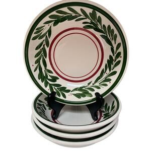 William Sonoma I Patrizzi Pasta Soup Salad Bowl Olive Leaf Set of 4 Italy 8.5"